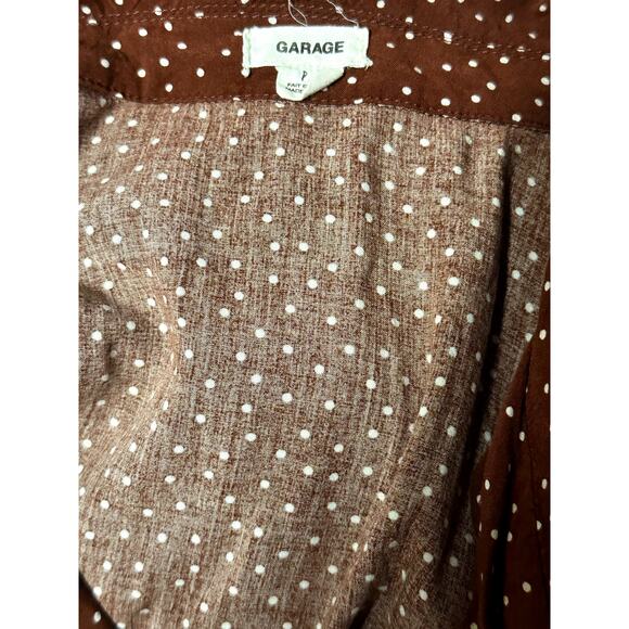 Garage Crop Top Short Sleeve Brown and White Small - Picture 2 of 4